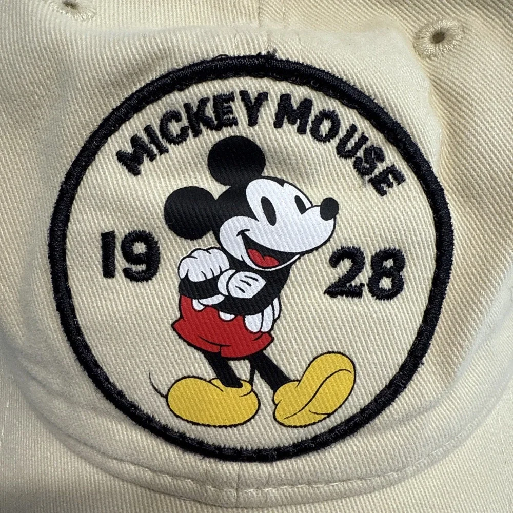VINTAGE Mickey Mouse 1928 Slideback Hat‎ Tan One Size Adjustable Disney